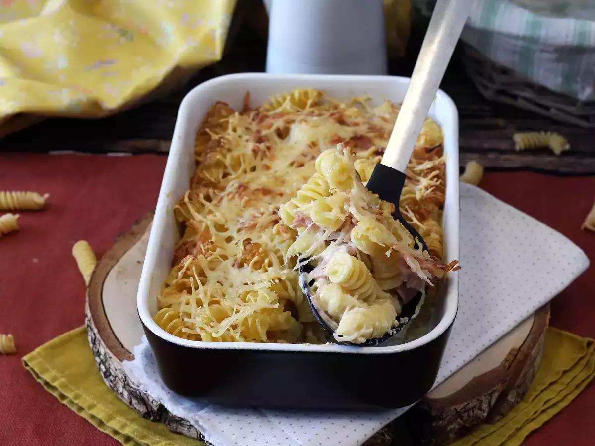 रेसिपी एयरफ्रायर में हैम पनीर पास्ता ग्रेटिन