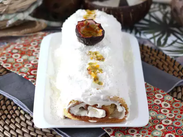 रेसिपी रोल्ड कोको पैशन, क्रिसमस लॉग के रूप में परफेक्ट