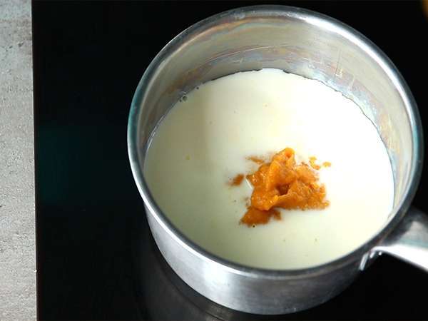 कद्दू मसाला लट्टे, कद्दू का कैफे लट्टे - तैयारी चरण 3