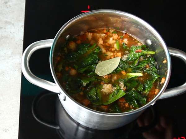 चने की दाल का सूप पालक के साथ - तैयारी चरण 6