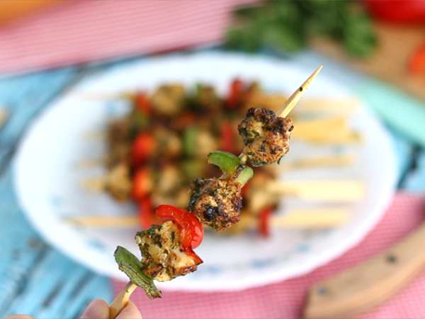चिकन के शिश kebab और शिमला मिर्च - तैयारी चरण 5