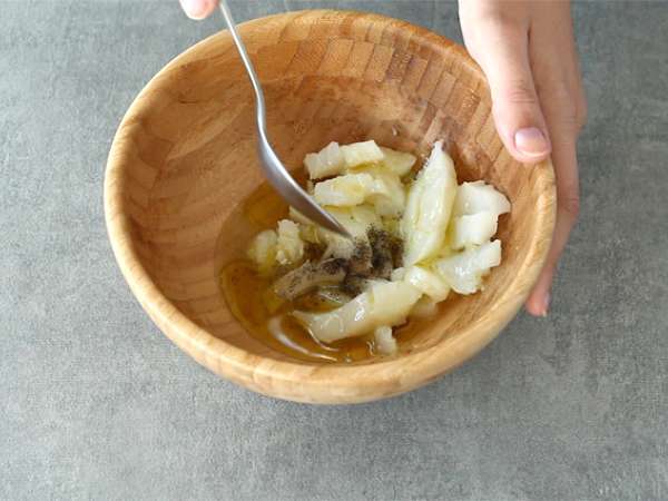 Ceviche de cabillaud - तैयारी चरण 1