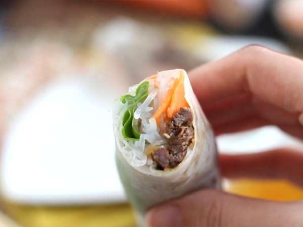 स्प्रिंग रोल - मैरिनेटेड बीफ - तैयारी चरण 7