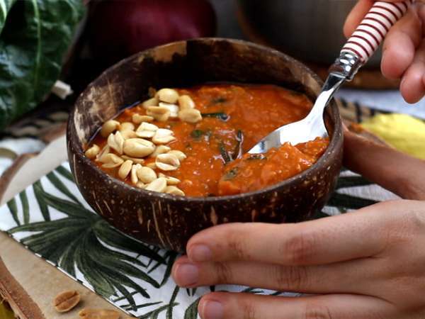 अफ्रीकी सूप: टमाटर, मूंगफली और चुकंदर - African Peanut soup - तैयारी चरण 5