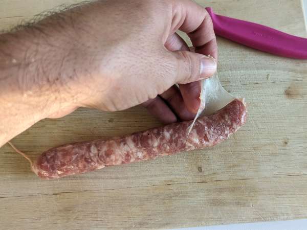 कद्दू और सॉसेज के साथ पास्ता - तैयारी चरण 1