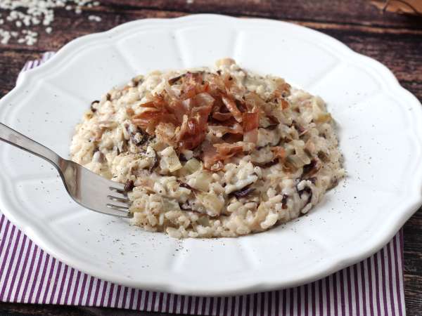 Risotto रैडिक्चियो, स्पेक और फिलाडेल्फिया क्रीमी और स्वादिष्ट - तैयारी चरण 8