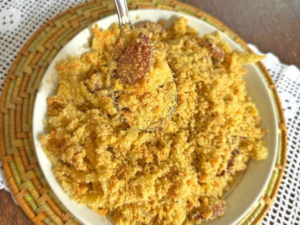 सोनेरी फ़ारोफ़ा, कालाब्रेशा, अंडा और गाजर के साथ - तैयारी चरण 4