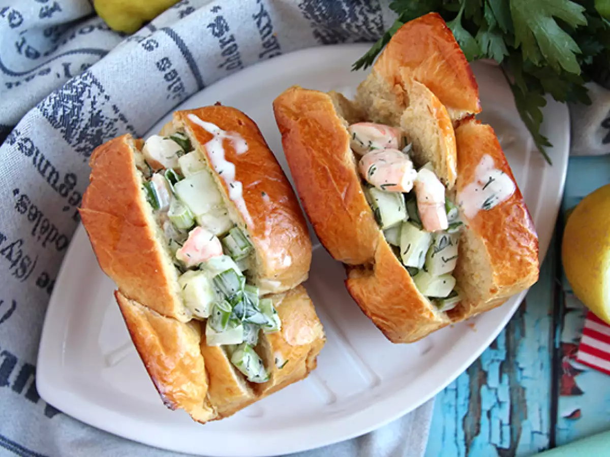 ब्रियोश के साथ झींगा सैंडविच (prawns roll) - फोटो 4