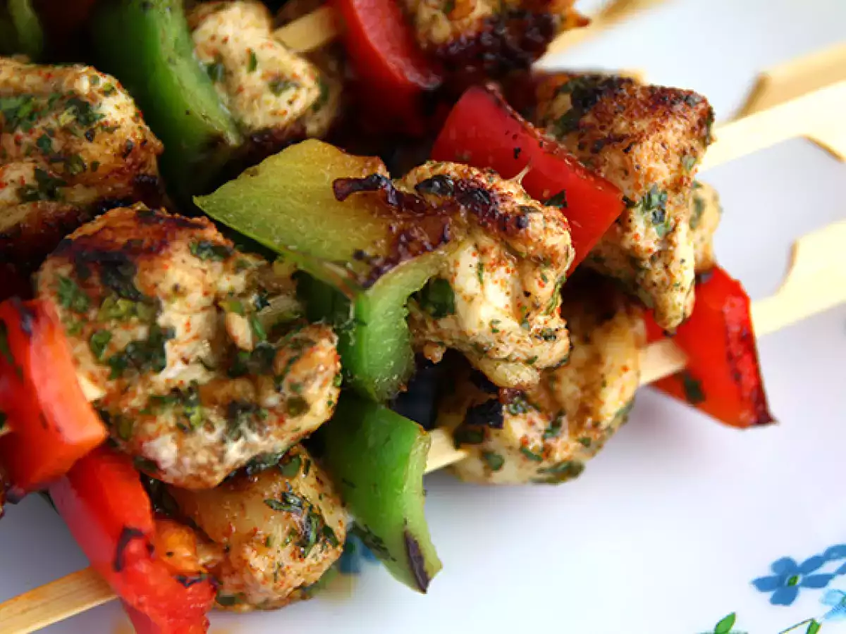 चिकन के शिश kebab और शिमला मिर्च - फोटो 3