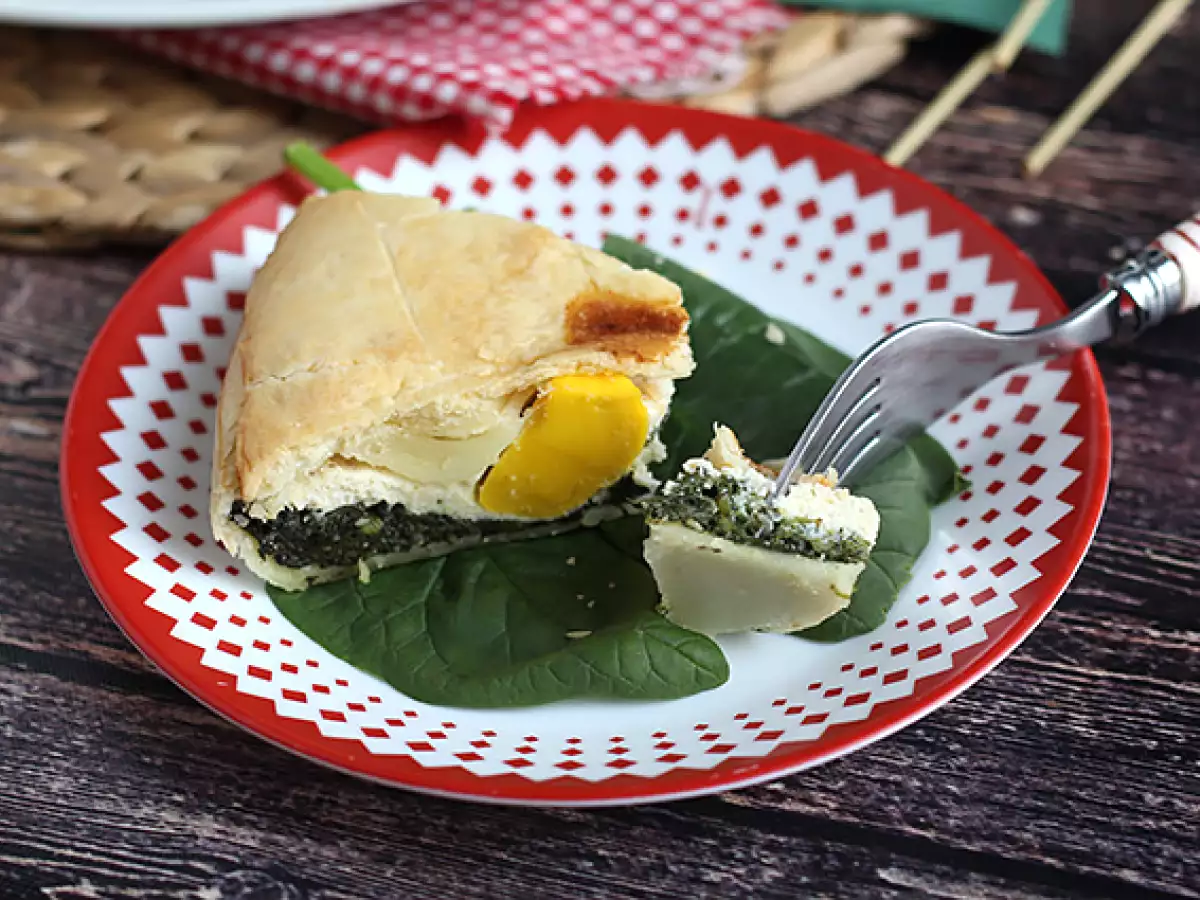 पालक, रिकोटा और अंडों की पाई - इटालियन टोर्टा पास्क्वालिना - फोटो 4