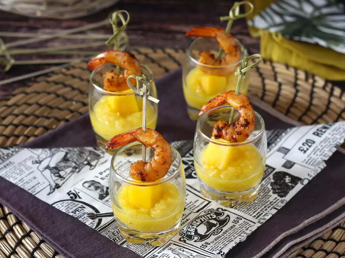 श्रिम्प आम के वेरिन्स एक मीठे/नमकीन ऐपेटाइज़र के लिए - फोटो 5